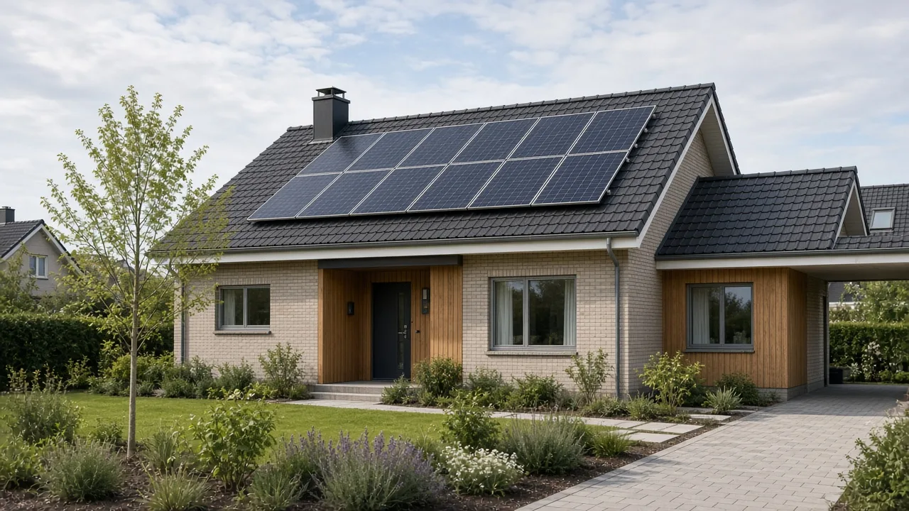 Solcelleanlæg på dansk bolig